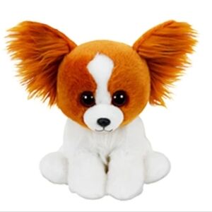 Vintage TY Beanie Baby Barks the Papillion Dog (No Tag) EUC
